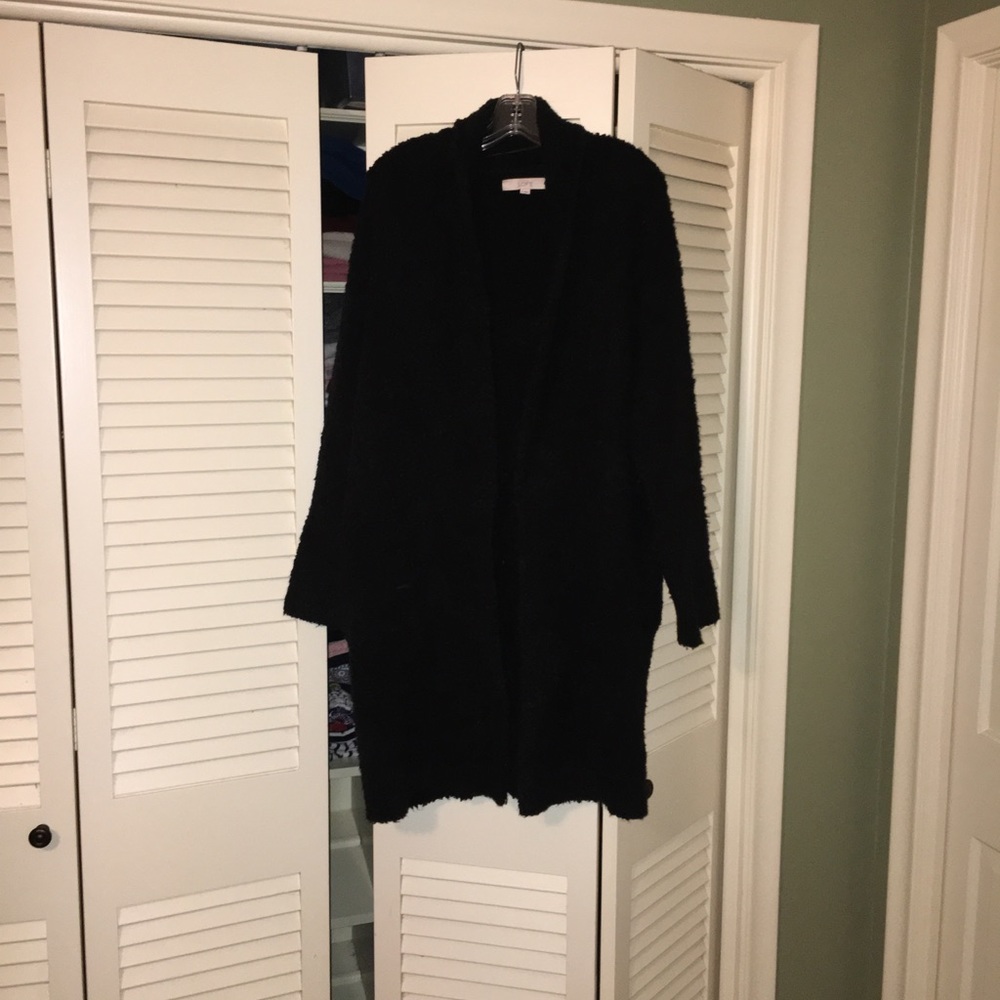 LOFT Black Wool Sweatercoat - Coatigan
